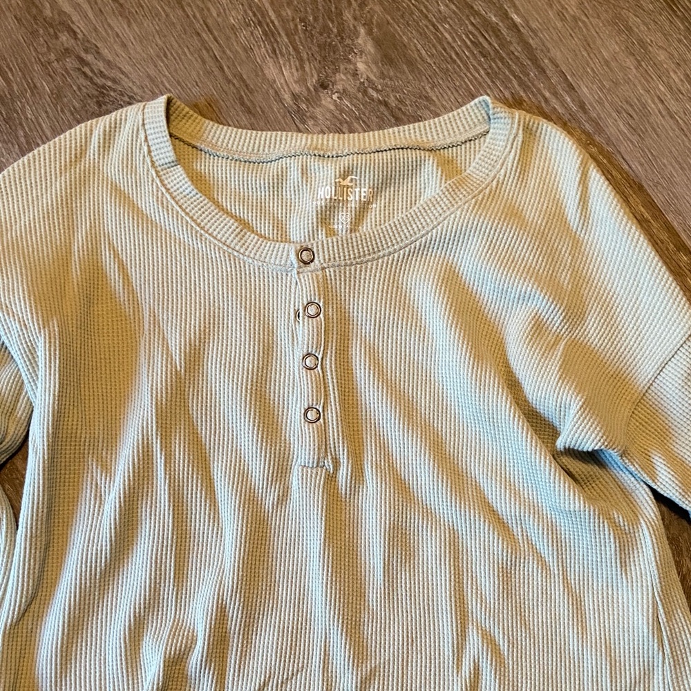 Hollister Light green Waffle Knit Top
